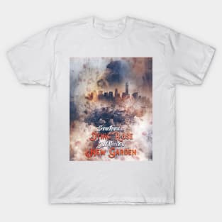 Derrick Rose Chicago to New York Garden Artwork Basketball T-Shirt